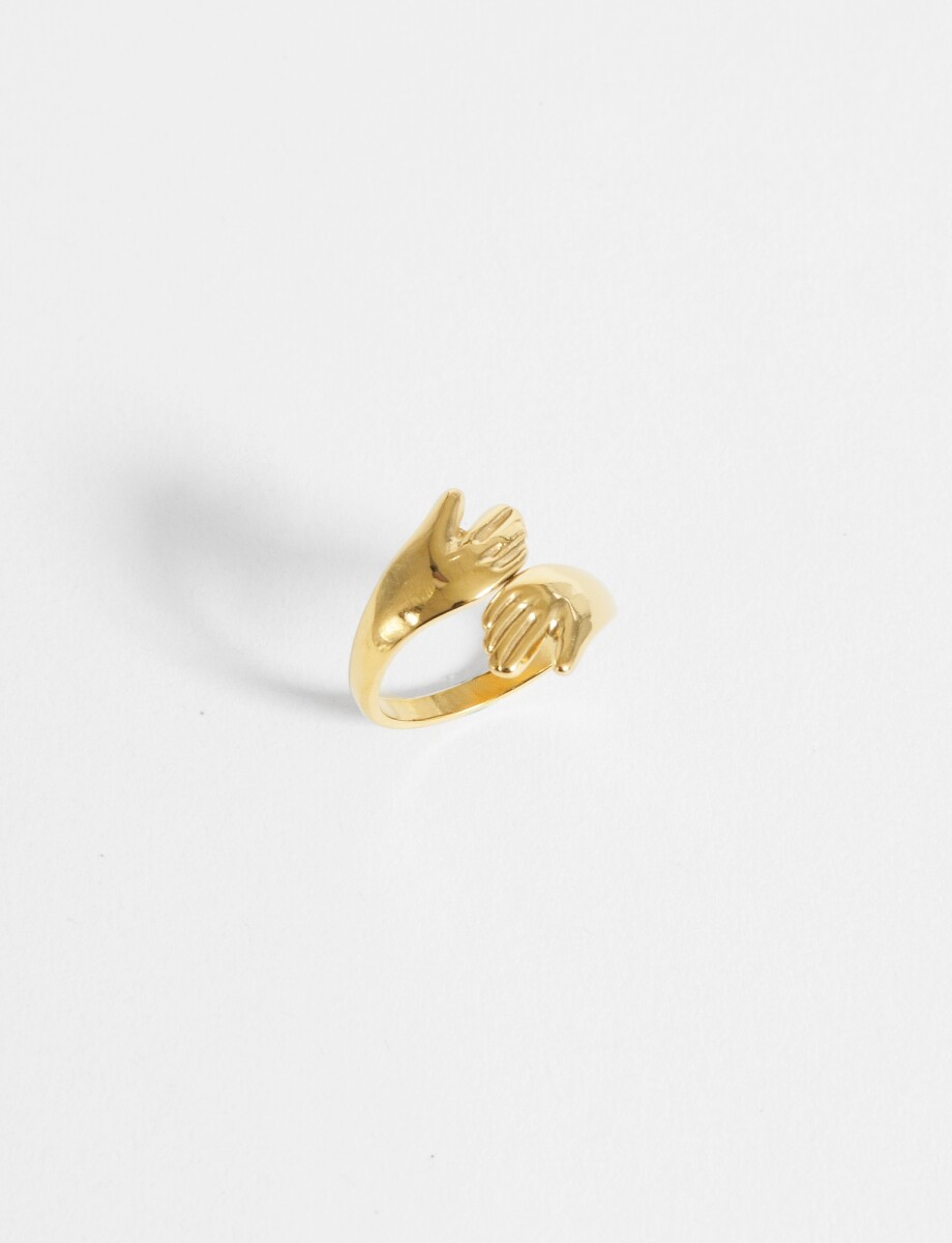 Anillo manos ajustable acero - dorado 