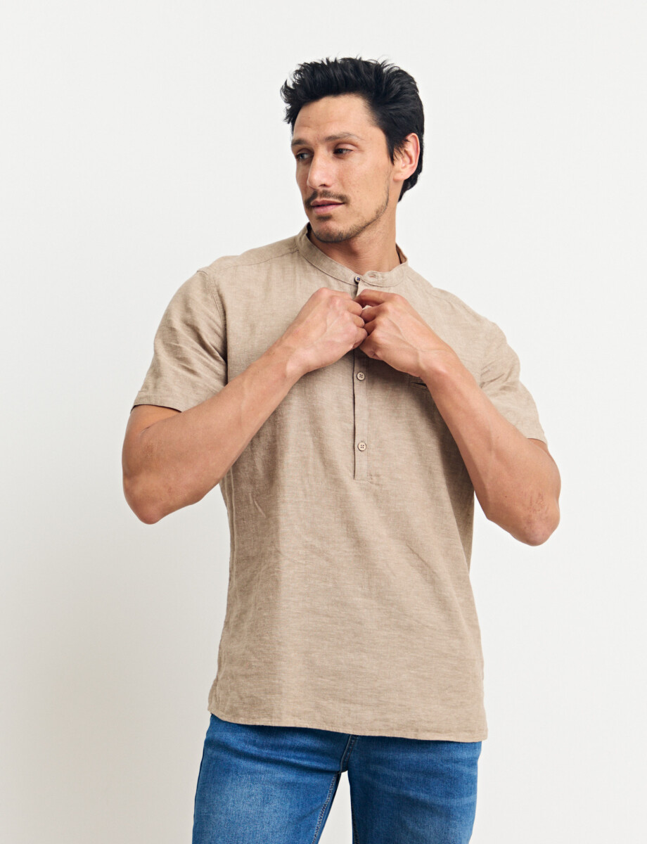 012405 CAMISA HARRINGTON LABEL Camel