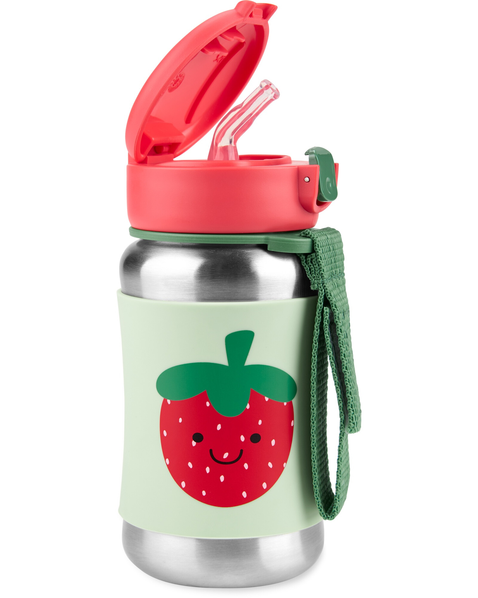 Botella acero inoxidable con sorbito, diseño frutilla Botella acero inoxidable con sorbito, diseño frutilla