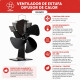 Ventilador de estufa difusor de calor NEGRO