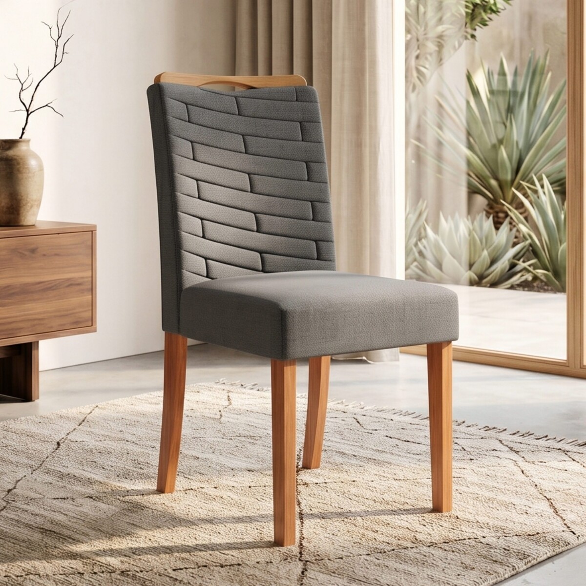 Silla Julia tapizada - Linea Milán - Gris Granito 