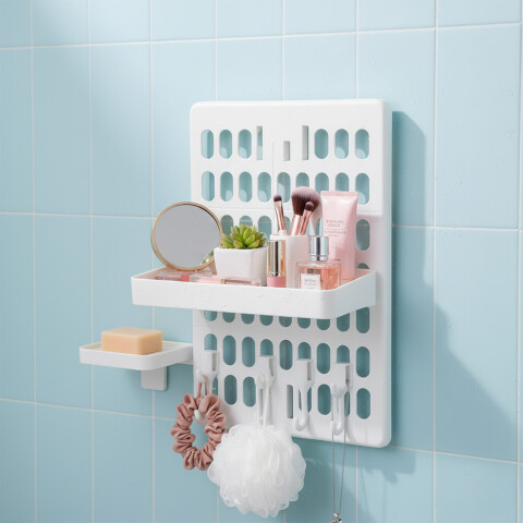 Panel Tablero Organizador Ranurado de Pared Cocina Baño Color Blanco