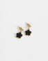 Aros Colgantes Cortos Esmaltado Aros Colgantes Flor Lucky - Dorado