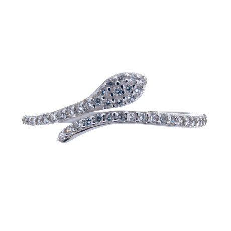 Anillo de Plata 925 rodinada con circonias, VIBORA. Anillo de Plata 925 rodinada con circonias, VIBORA.
