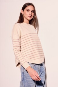 Sweater Rayado Rosa Viejo