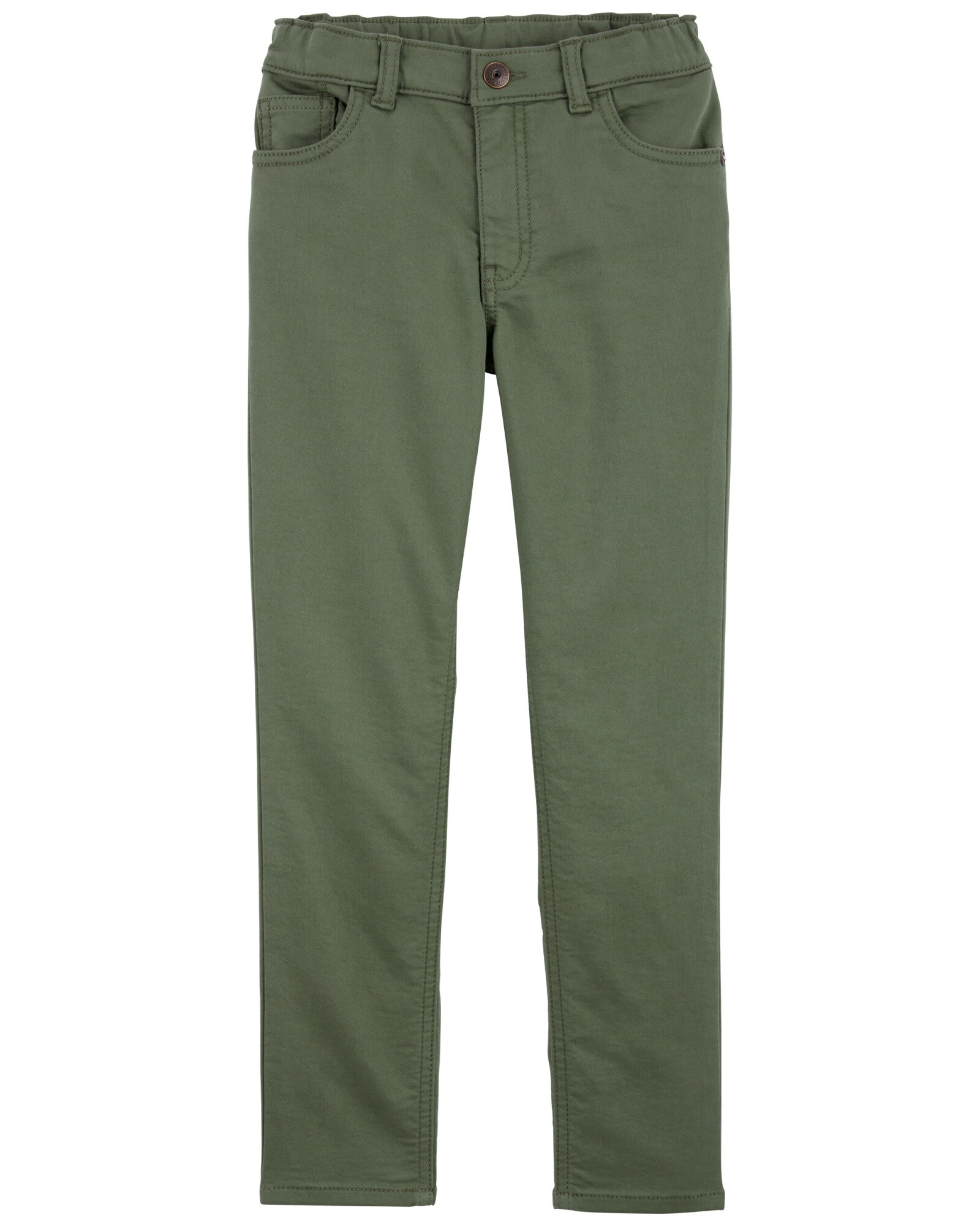 Pantalón denim tipo punto, verde Sin color
