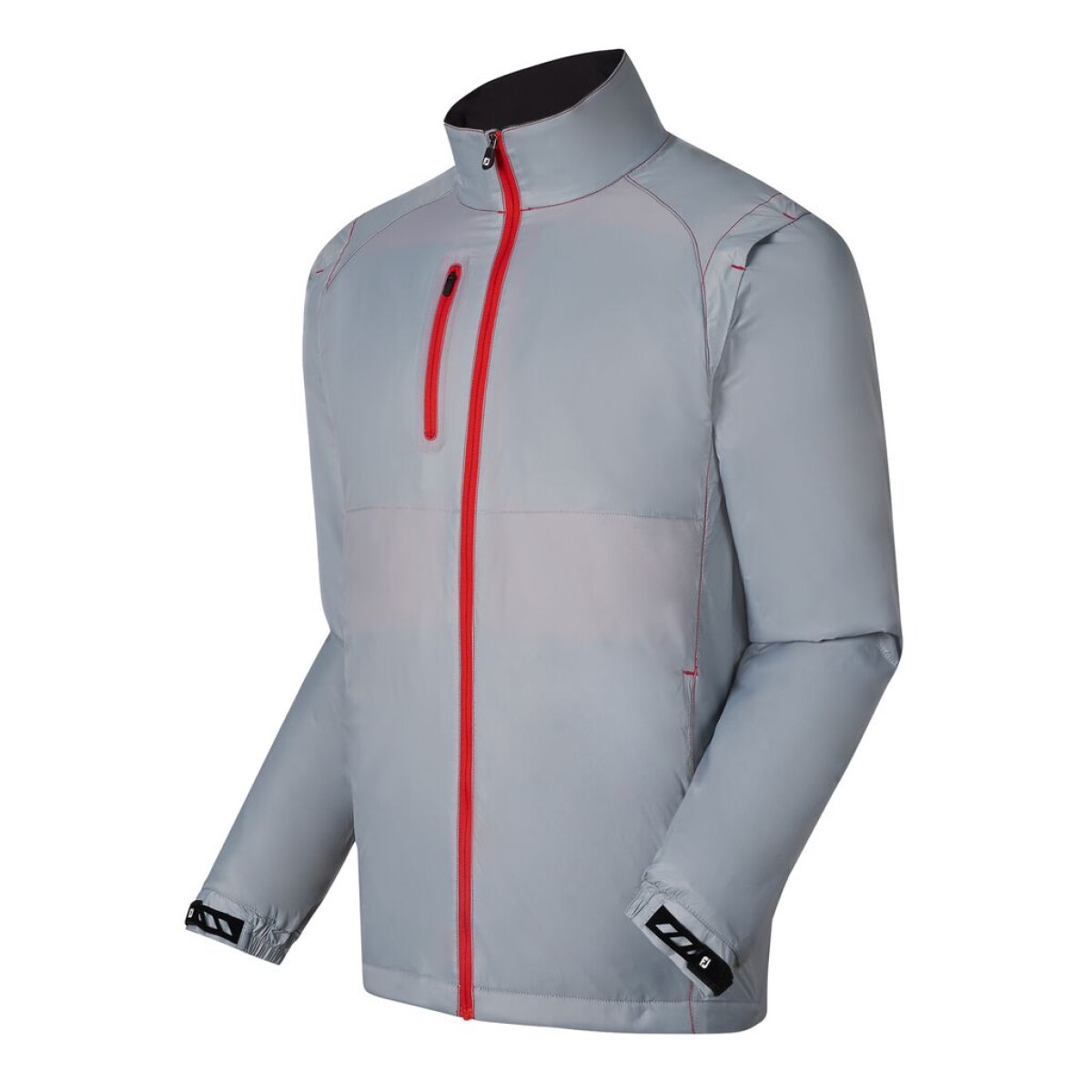 CAMPERA HOMBRE Hybrid fleece - Gris C/ cierre rojo 