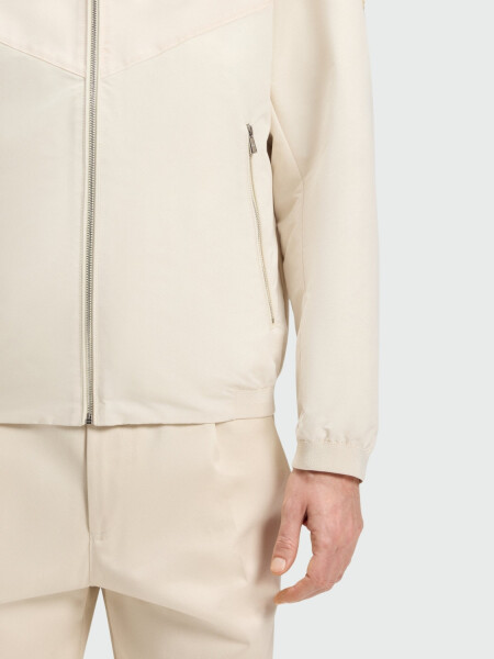 BOSS - Chaqueta Poplin Blanco Abierto