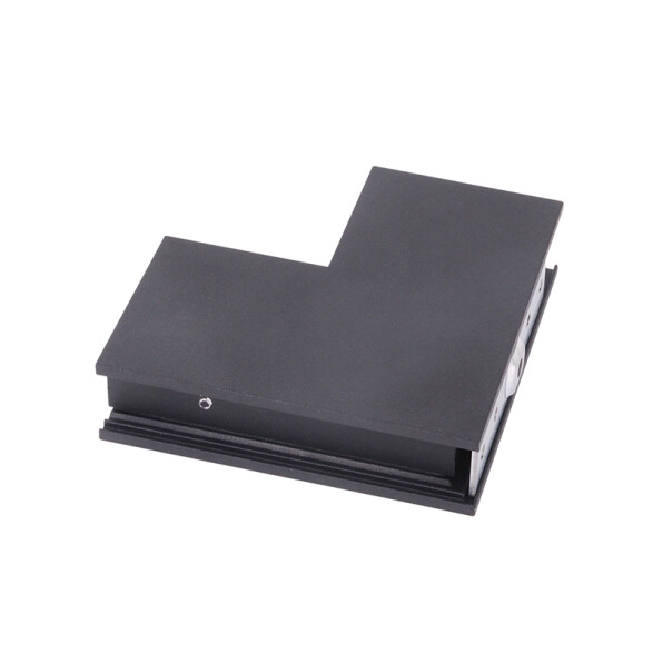 Conector en L vertical p/riel negro 100x100mm IX4313