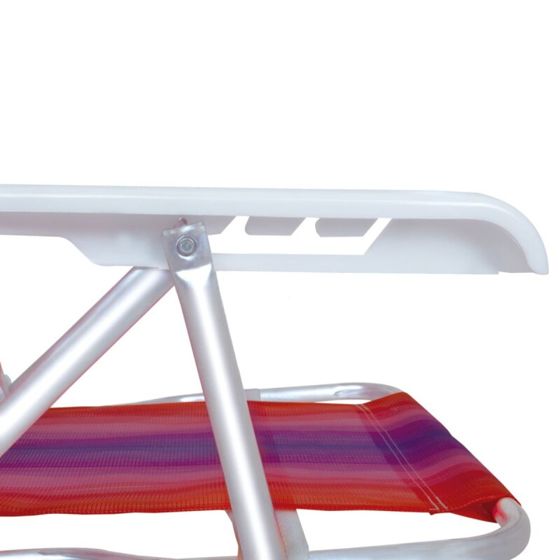 Set x2 Silla reclinable 4 posiciones aluminio ROJO