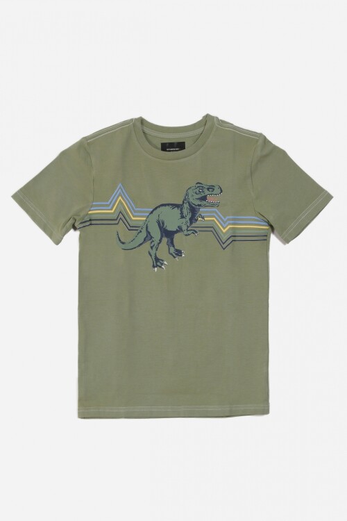 Remera T-REX VERDE OLIVA