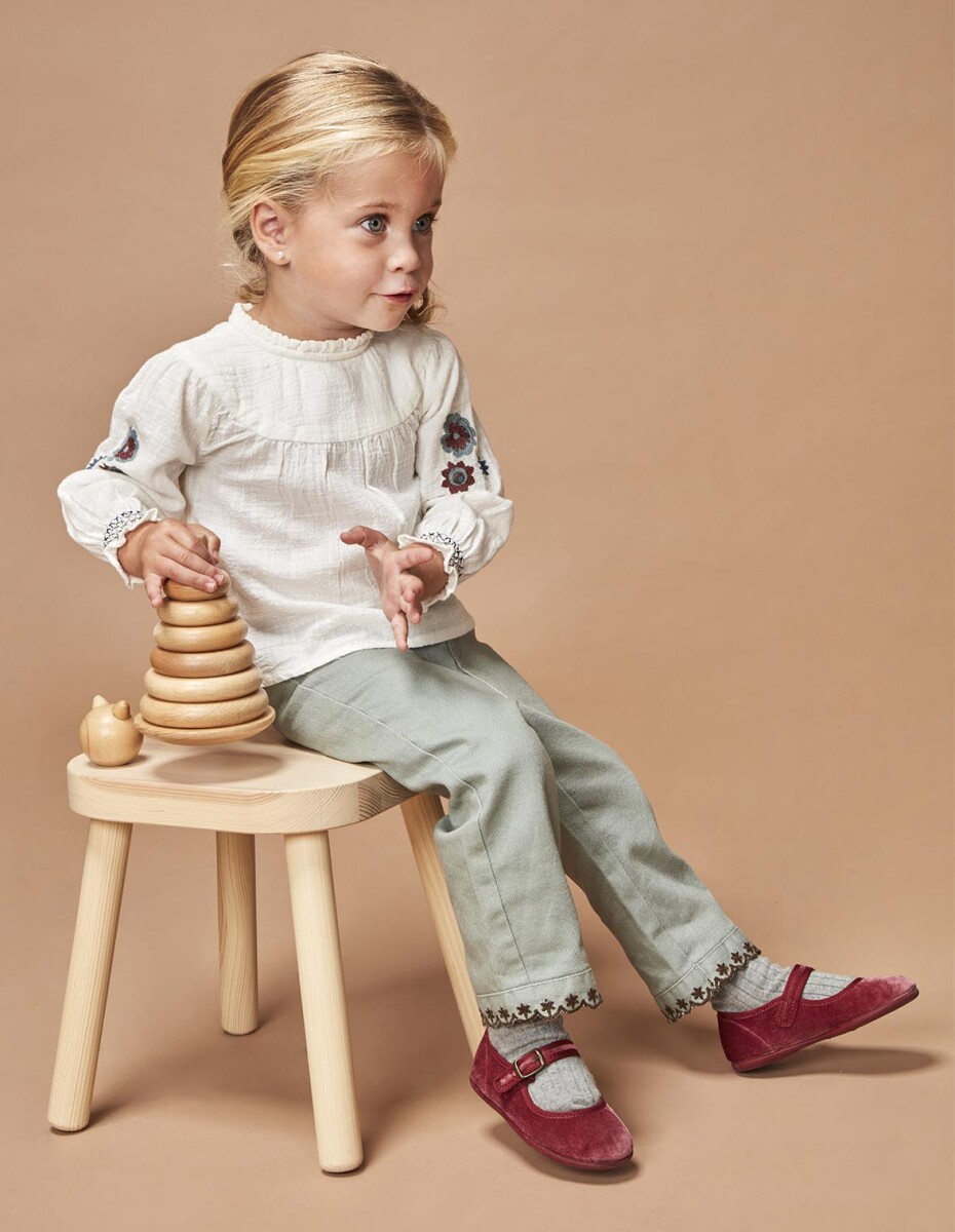 Pantalon Bordados - Verde Suave 