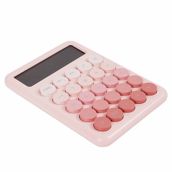 Calculadora Escritorio 12 Dígitos Funciones Números Escolar Color Variante Rosa