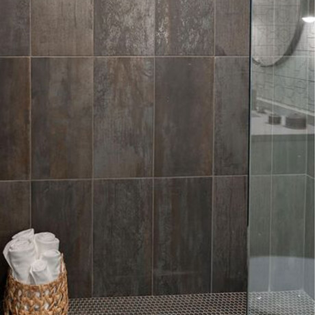 CERÁMICA REVESTIMIENTO 20X50 BRILLO MARRON OXIDOS METALICOS GAMAS DE MARRON
