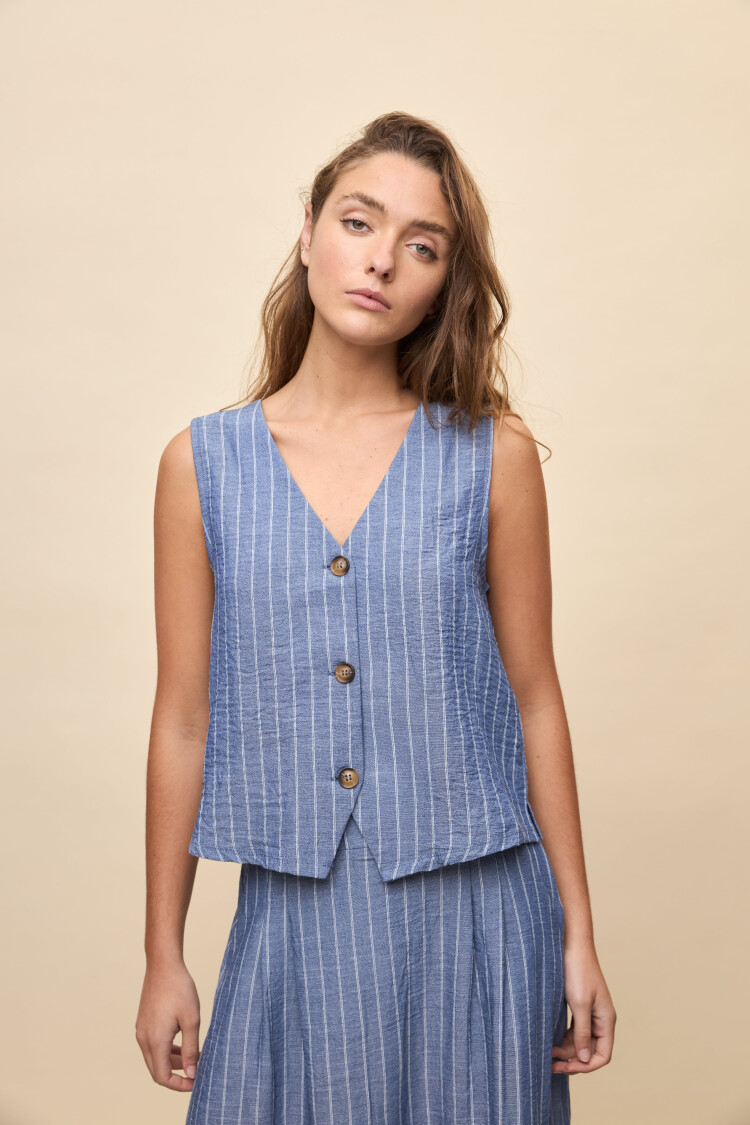 CHALECO JACARANDA STRIPED Azul Marino