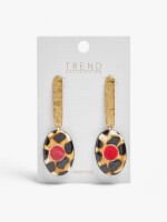 Pendientes Maxi Con Piedra Y Resina multicolor