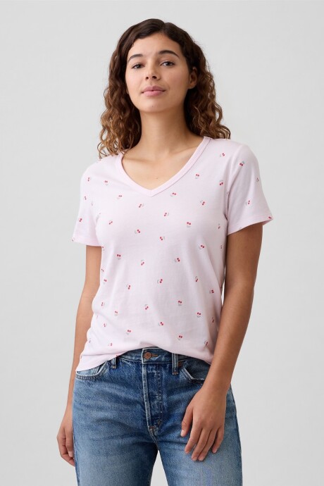 Remera Estampada Mujer Cherry Print