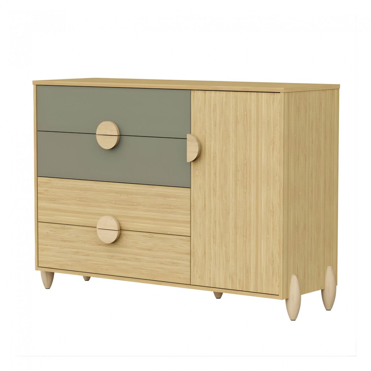 Cómoda Zapatera 4 Cajones 1 Puerta - Gracia - Verde 