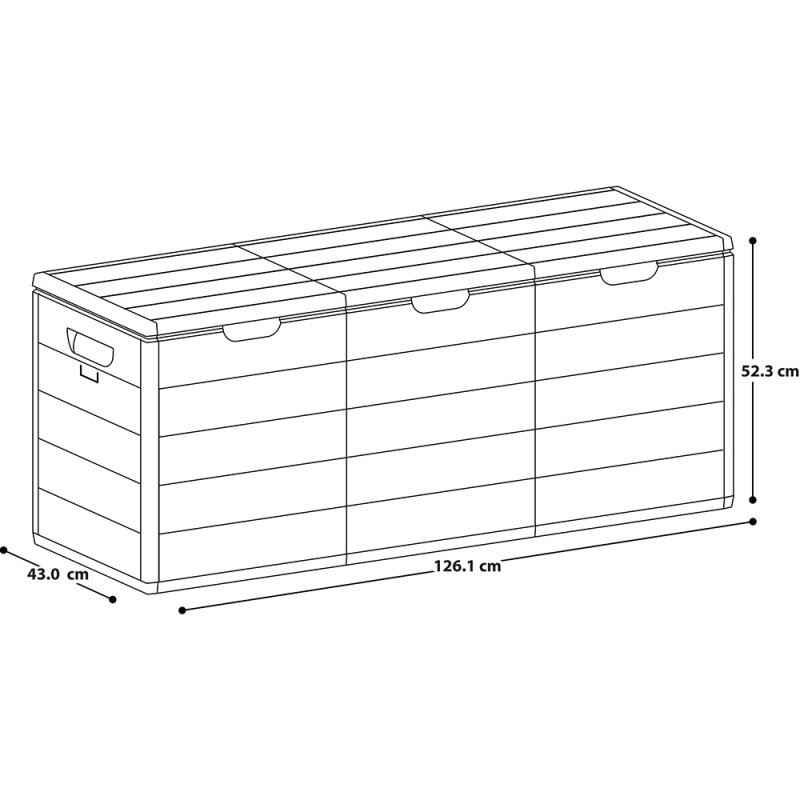 Baúl Rimax en PP de 300 lt 52,3 × 43 × 126,1 cm Mocca