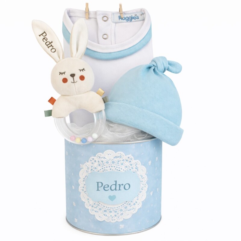 Su primer sonajero personalizado blue