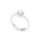Anillo solitario en oro 18k blanco y brillante central Anillo solitario en oro 18k blanco y brillante central