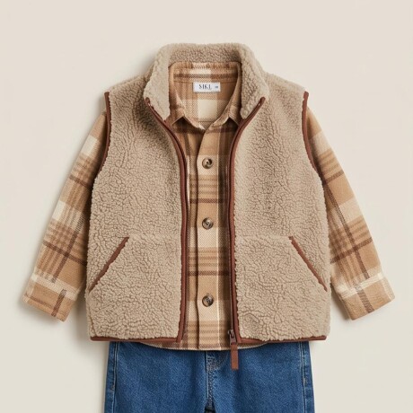 Chaleco Piel Forrado Beige Chaleco Piel Forrado Beige