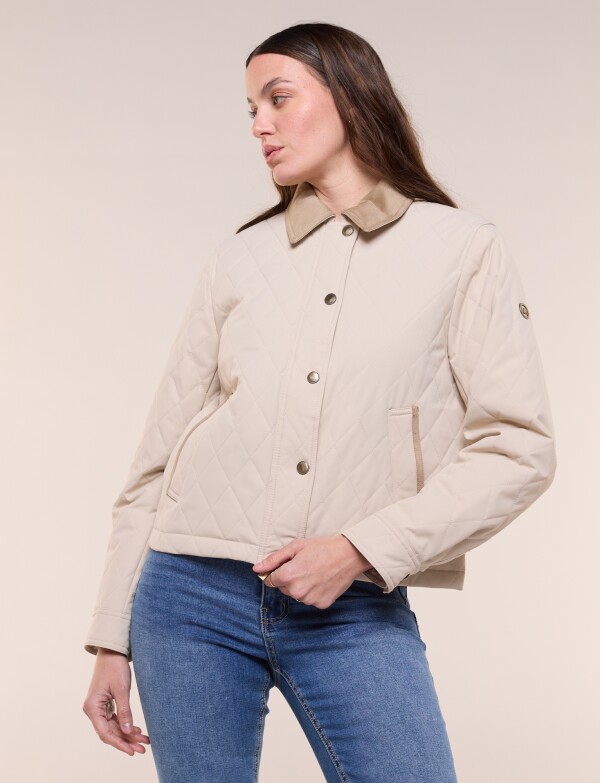 Campera Capitoneada Combinada BEIGE CLARO