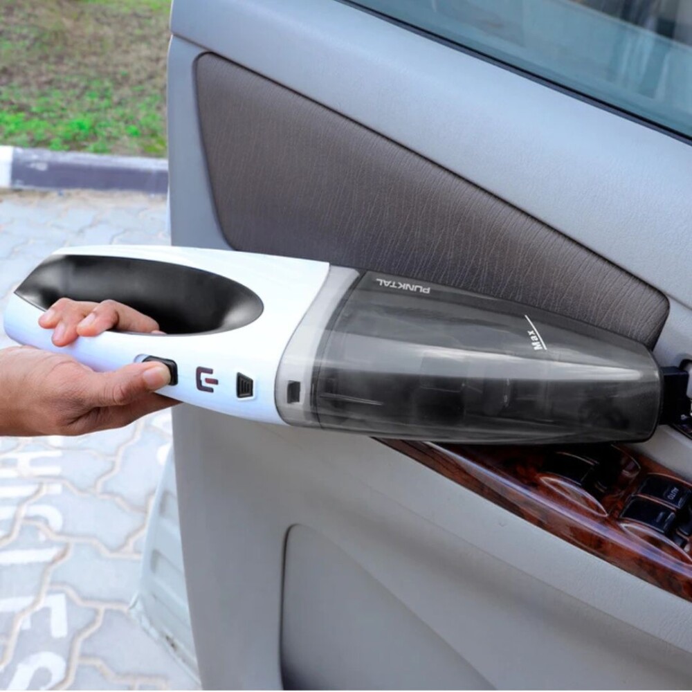 Aspiradora de Mano - 90W Seco/Húmedo con Base de Carga + Accesorios - Punktal Aspiradora de Mano - 90W Seco/Húmedo con Base de Carga + Accesorios - Punktal