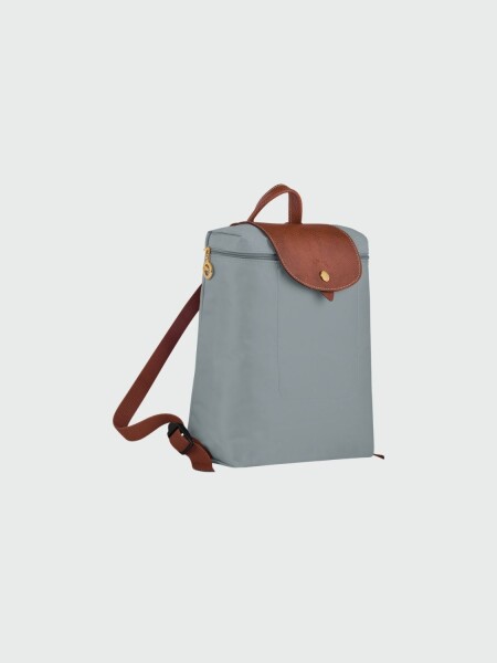 Longchamp -Mochila Longchamp plegable de nylon con cierre, Le pliage M Gris