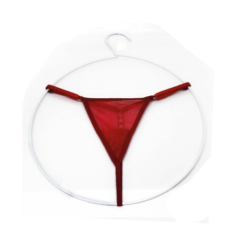 Tanga Con Strass Y Tiras Regulables Rojo