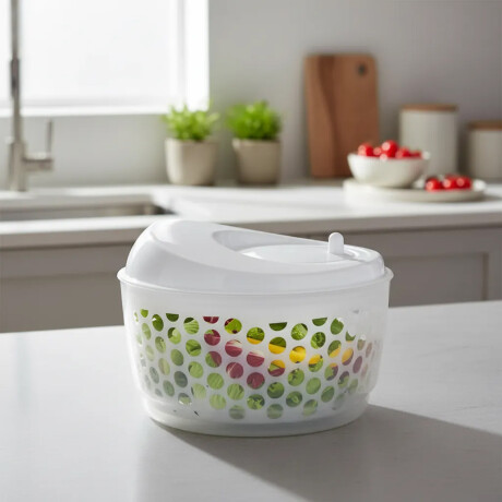 Secador Escurridor Colador Plástico de Vegetales Alimentos Blanco