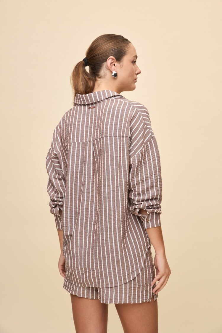 CAMISA SAUZAL STRIPED Chocolate