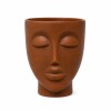 MACETA FACE MUJER PLASTICA MARRON