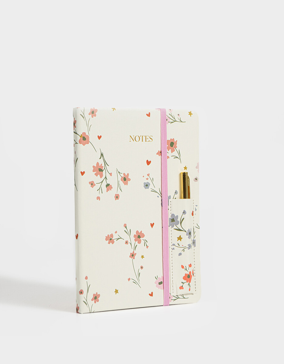 Set De Cuaderno Y Lapicera Floral 