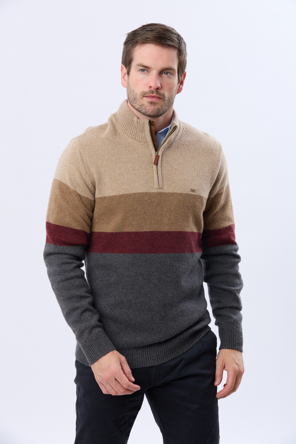 BUZO TEJIDO A RAYAS Gris