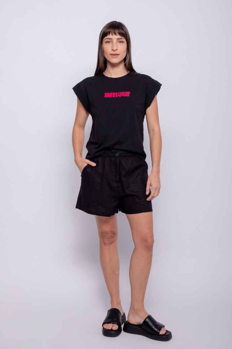 REMERA COLIMNA Negro