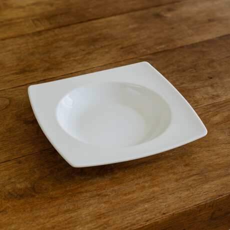 Plato Hondo Cuadrado Actualite 23 cm 450 ml Blanco Porcelana Plato Hondo Cuadrado Actualite 23 cm 450 ml Blanco Porcelana