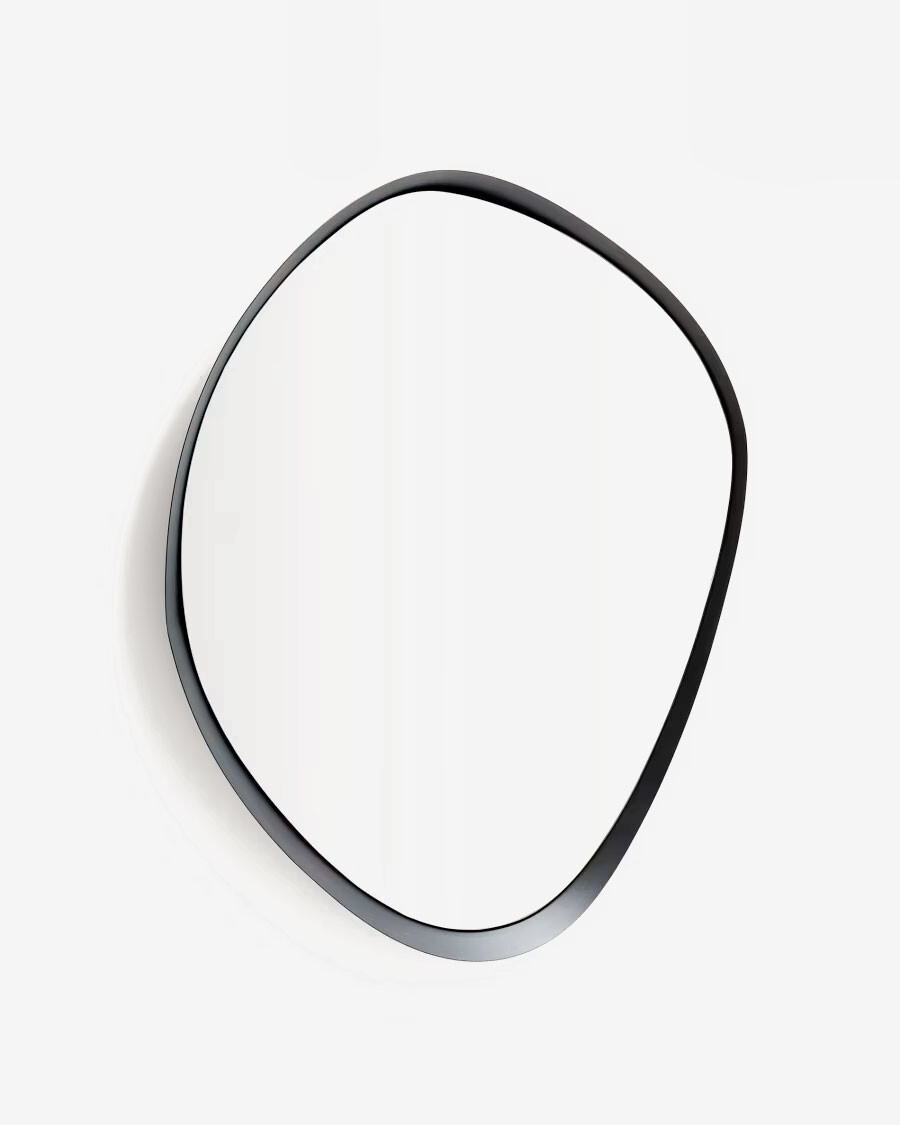 Espejo Tebel de metal negro 85 x 93,5 cm