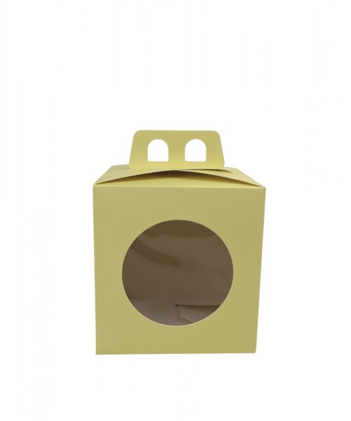 Caja flexi 52 13x13x12 con visor + asa. AMARILLO PASTEL