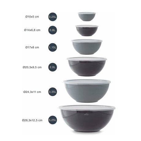 Set 6 bowls apilables polipropileno Set 6 bowls apilables polipropileno