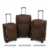 Set de Valijas de Tela con Ruedas | Livianas y Resistentes Marron