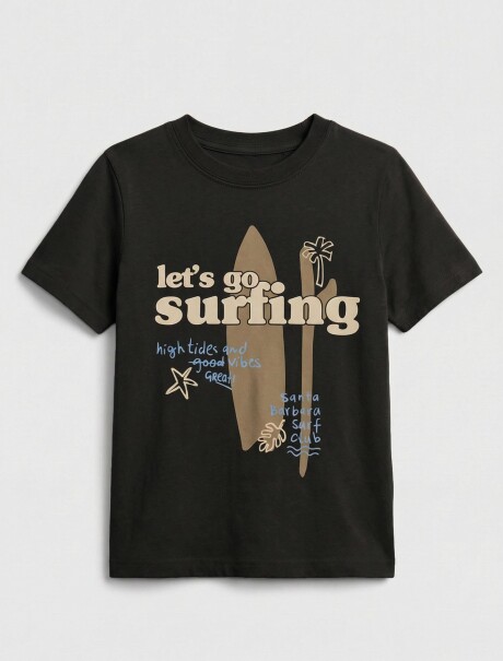 CAMISETA INFANTIL CON ESTAMPA NEGRO