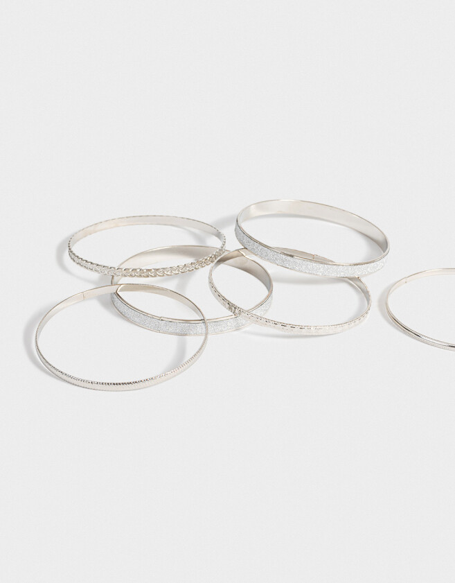 Pulseras Rígidas Sets De metal Set De Pulseras De Metal - Plateado Niquel