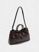 Bolso Shopper Con Fruncido marron