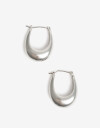 Aros Argollas Metal Argollas Chicas Metal Ovaladas - Plateado Rodio