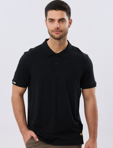 REMERA POLO LISA JERSEY Negro