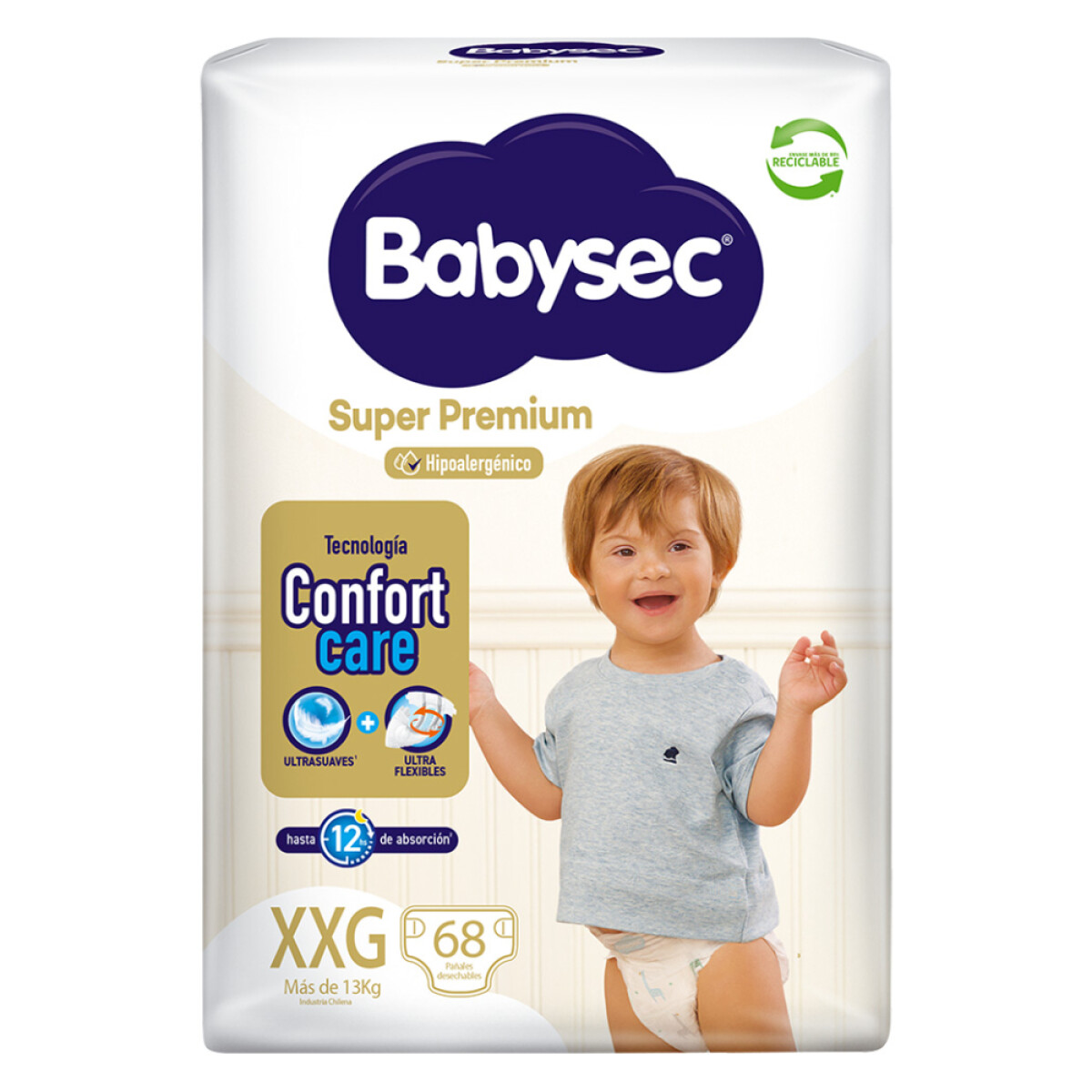 Pañales Babysec Super Premium XXG 68 Unidades 