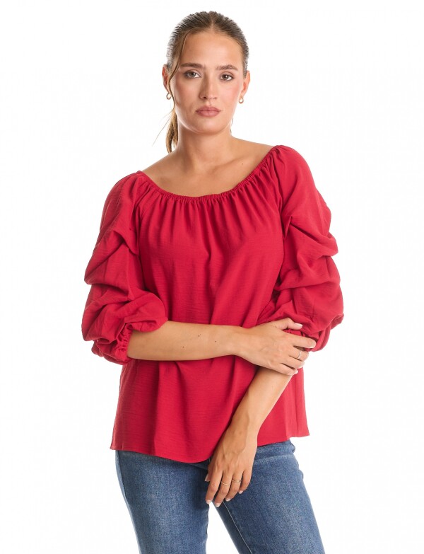 Blusa Manga Volados ROJO