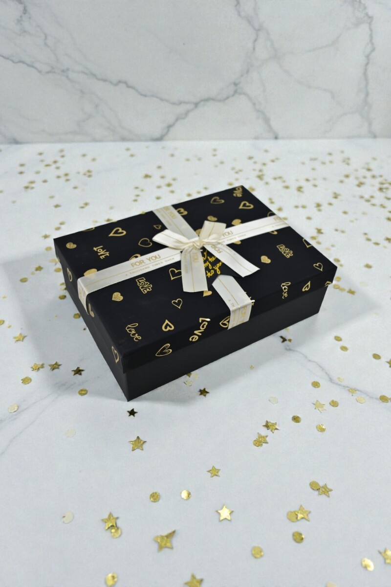 Caja rigida - 16x22,5x6,5 cm - For You - NEGRO 