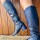 High Heel Boots Crocco Azul
